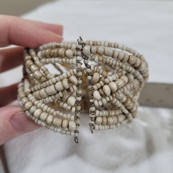 Bead Cuff Jasper Bracelet. - Picture 4 of 4